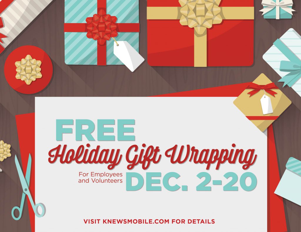Free Holiday Gift Wrapping Available for Employees and Volunteers